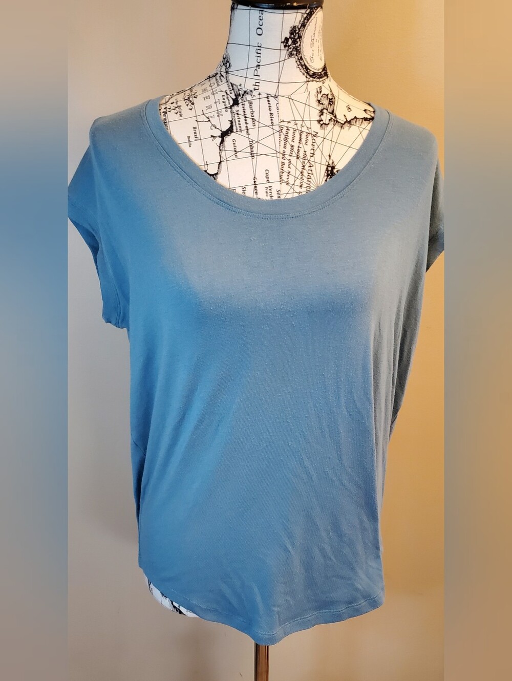 Athleta Womens Small Blue Oversized T Shirt Soft Modal Stretch Short Sleeve Top